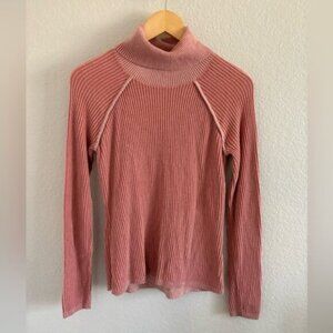 Abercrombie & Fitch Pink Turtle Neck Long Sleeve Shirt Womens Size Small